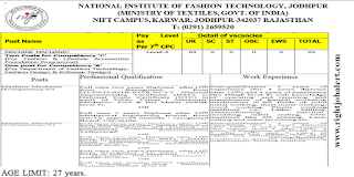 NIFT Diploma Engineering Job Vacancies