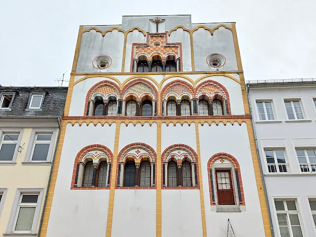 View of the Dreikönigenhaus in Trier, Germany.
