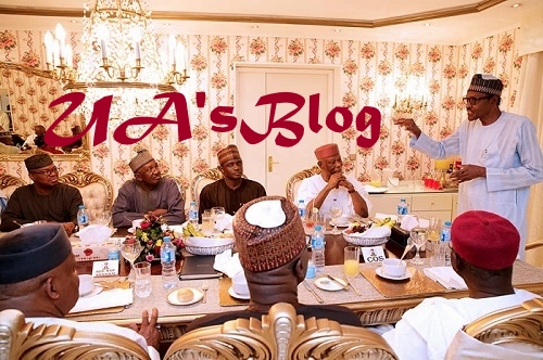 Tinubu, Saraki Missing As Buhari Hosts APC Party Chieftains To Dinner in Aso Rock