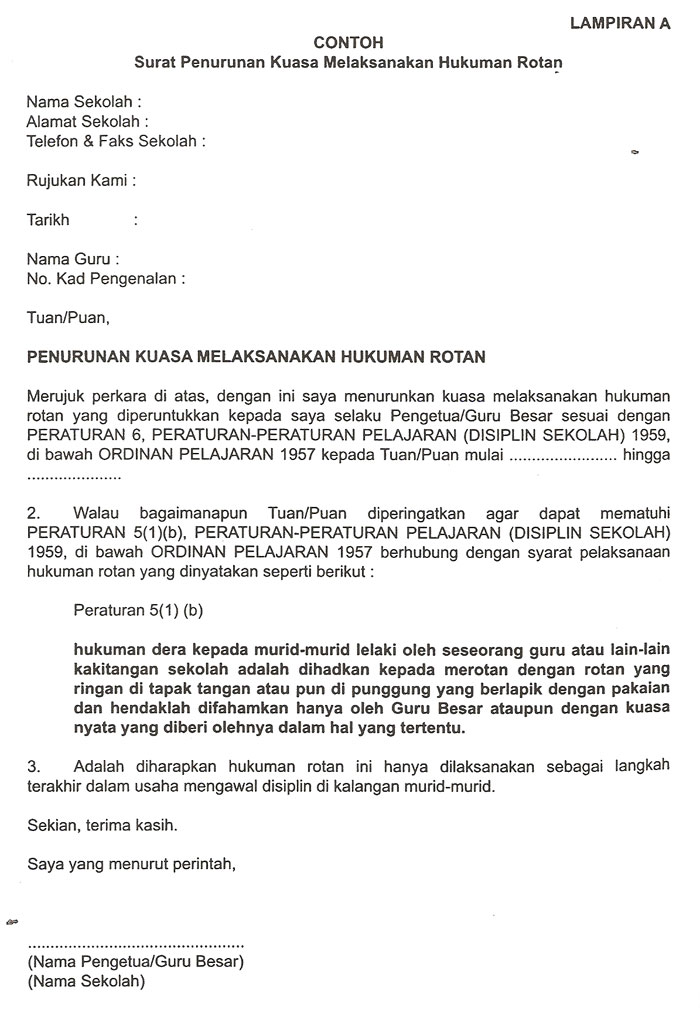 Contoh Surat Penurusan Kuasa