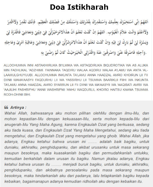 Waktu Niat Dan Doa Istikhoroh Jodoh Terbaik Sesuai Sunnah