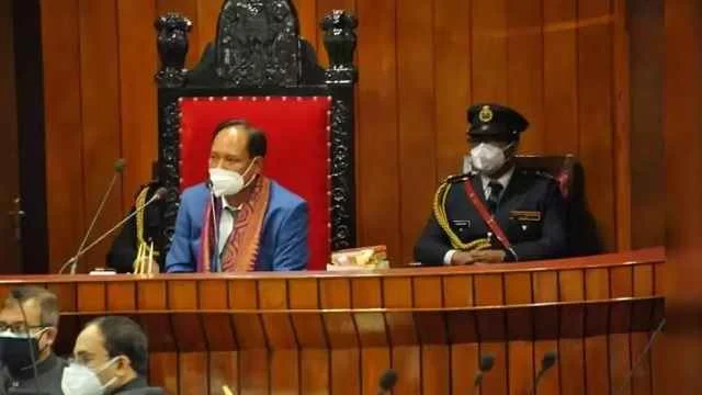 Nomination papers of candidates Biswajit Daimary submitted for speaker