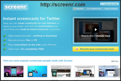 Screenr Intro Page