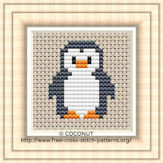 free penguin cross stitch pattern