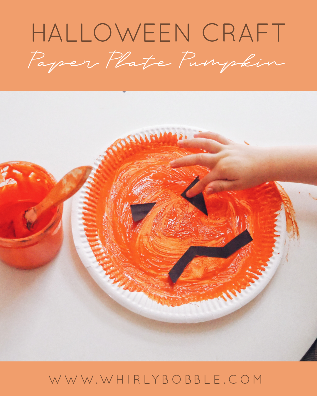 Toddler Halloween Craft: Paper Plate pumpkin