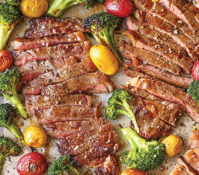 SHEET PAN STEAK AND VEGGIES #dinner #cleaneating