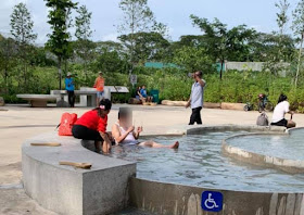 A middle-aged man recently sat down in the lowest tier of the park's cascading pool. In his post, Tyras said that the man's actions drove visitors away from the water feature.