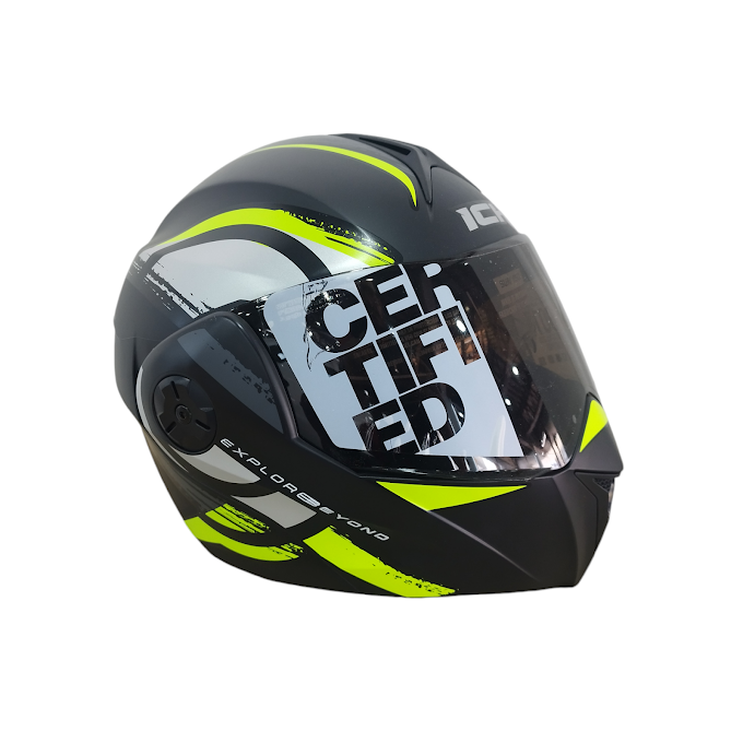 CASCO NEGRO GRIS VERDE PRO- P006