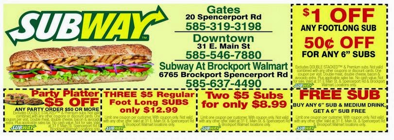 Subway coupons