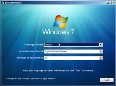 Cara menginstal dan Partisi Windows 7,Cara menginstal Windows 7, Cara Partisi Windows 7