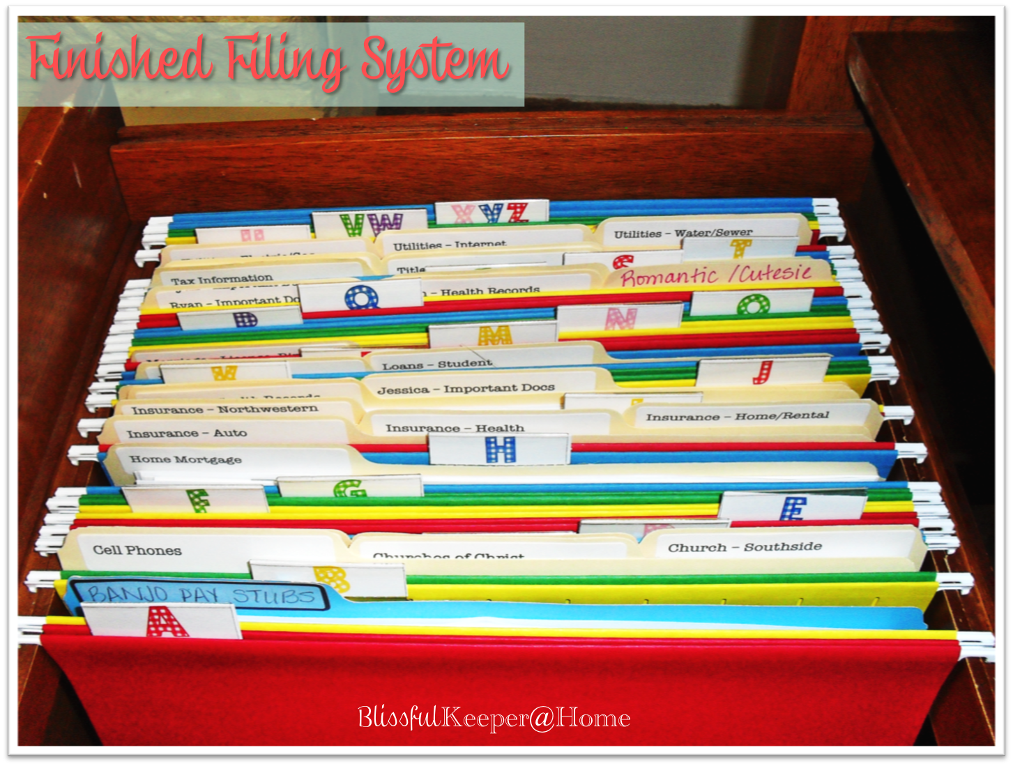 Blissful Keeper at Home  OperationOrganize Paper Filing  