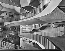 Mollino's foyer of the Teatro Regio opera house in Turin