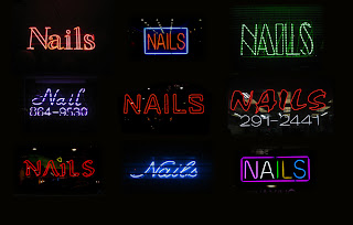 Nail Salon Signs Display An Endless Array Of Neon Letterforms T