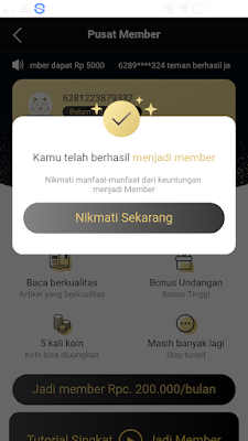Berhasi jadi member di aplikasi news cat