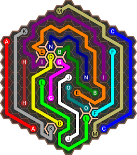 Flow Free Hexes : Flower Field Pack : Level 146 Solution