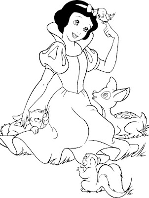 Desenhos da Branca de Neve para Colorir e Imprimir