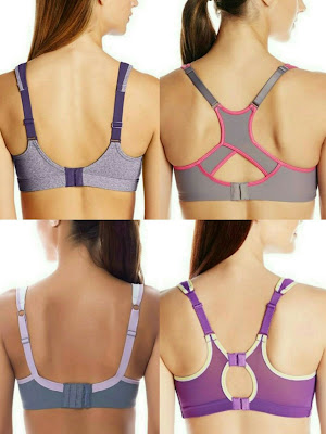 Back closure sports bras