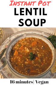 bowl of vegan and gluten free lentil soup
