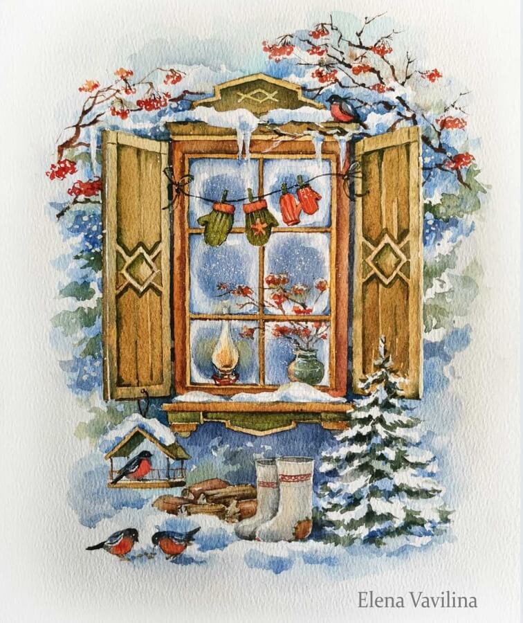 06-Window-snow-and-winter-clothing-Elena-Vavilina-www-designstack-co
