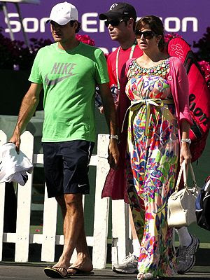 Another pic of Mirka Vavrinec, aka Mrs. Roger Federer, taking in her hubby’s run for a title at the French Open