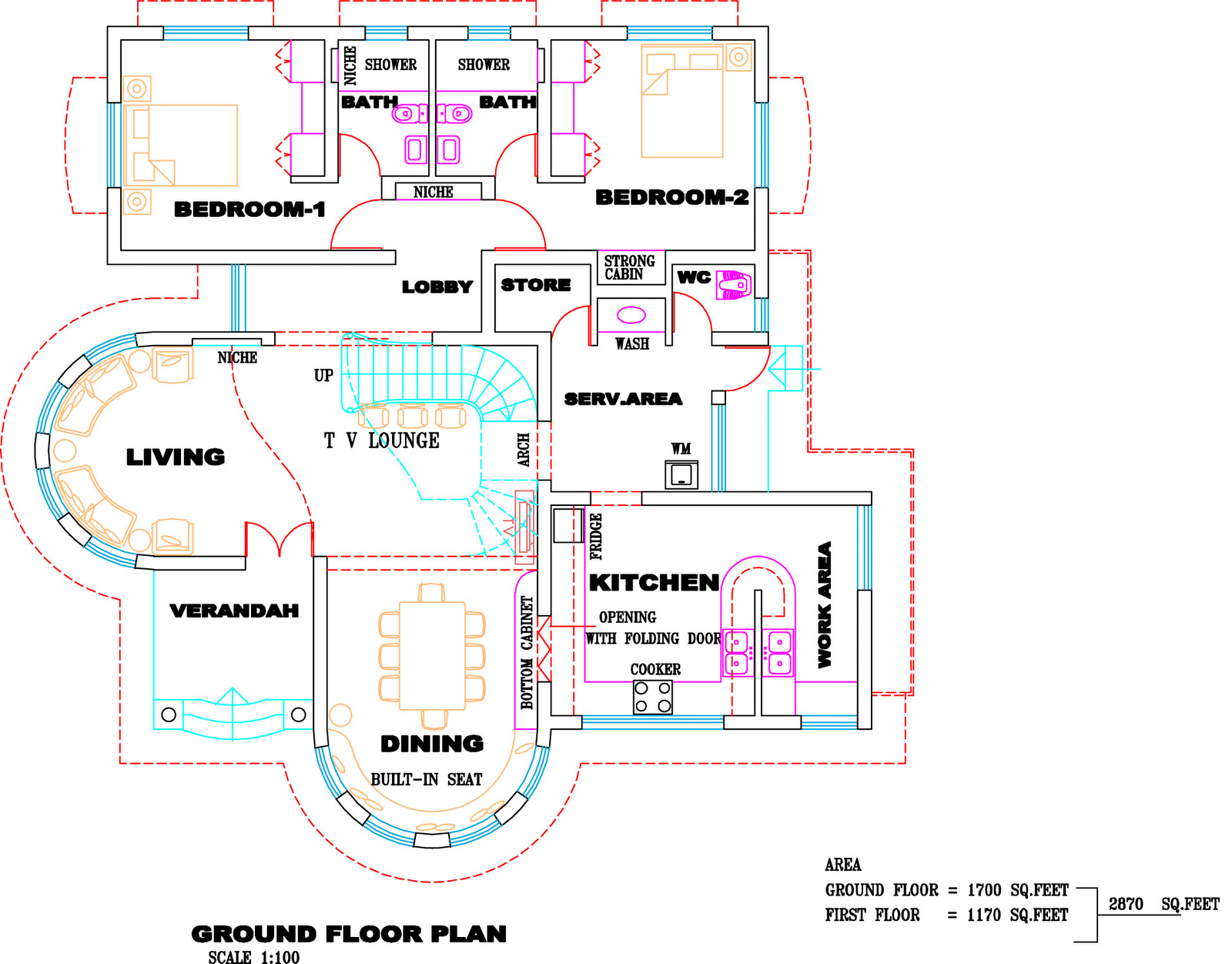 Kerala Villa Plan and elevation home appliance