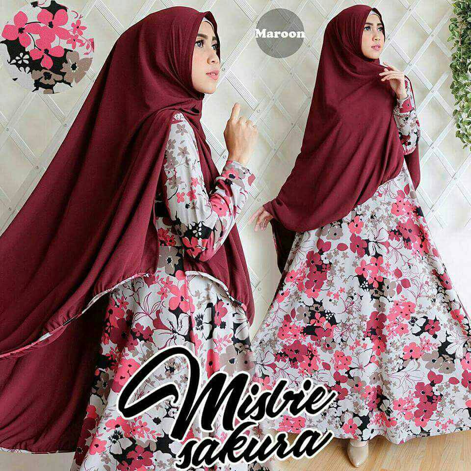 ADINA HIJAB: GAMIS SYARI SET MISBIE SAKURA GAMIS BUSUI 