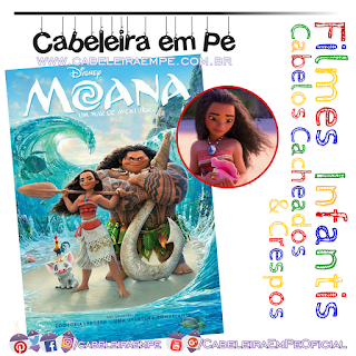 Fime Infantil - Personagem Cacheada Princesa Moana no desenho animado Moana - Um mar de aventuras