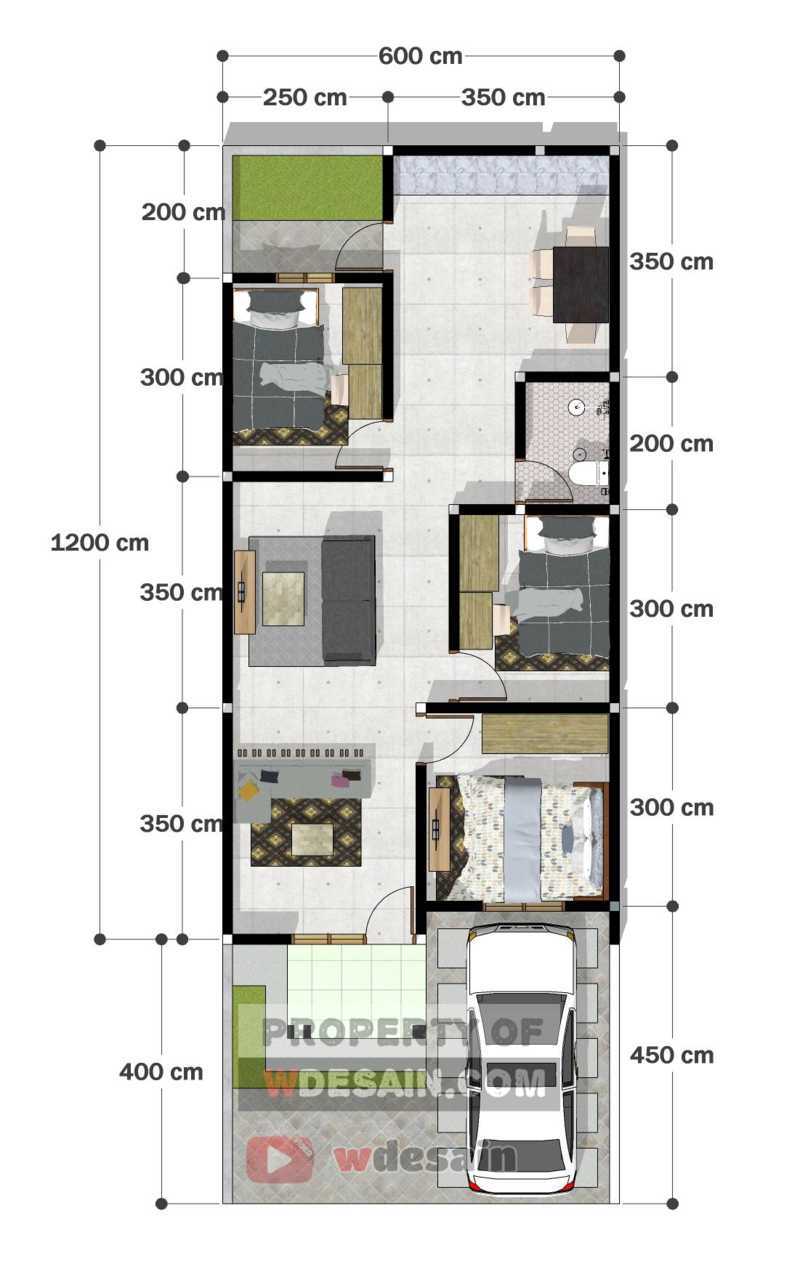 Desain Rumah Ukuran 6x12 Dengan 3 Kamar DESAIN RUMAH MINIMALIS