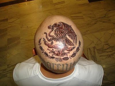 Mexican Eagle Tattoos for men on head Mexican Eagle Tattoos for men on head