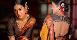 ishita dutta saree backless blouse tv actress