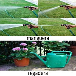 un jardín grande y con césped de seguro necesitarás una manguera.