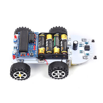 3Pcs C51 DC 6V Intelligent Tracking Obstacle Car DIY Kit with Two Single Axis Gear Motor Drives 