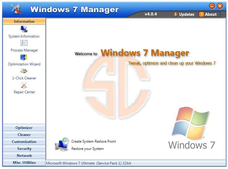 Windows 7 Manager v4.0.4 Full Version