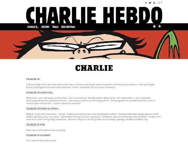 Main Charlie Hebdo Web Page, from February 28, 2016