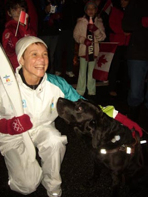 Courtney and Tola in the torch relay