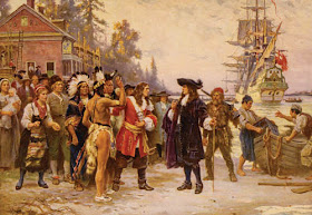 The Landing of William Penn, by Jean Leon Gerome Ferris (1863-1930), depicting Penn's arrival at New Castle.