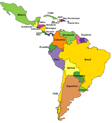 Dibujo Mapa de Latinoamérica