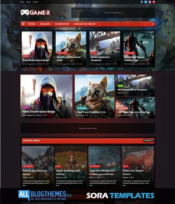 Game-X Blogger Template [Free] Download