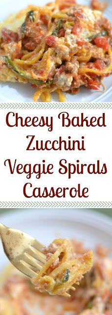 CHEESY BAKED ZUCCHINI VEGGIE SPIRALS CASSEROLE