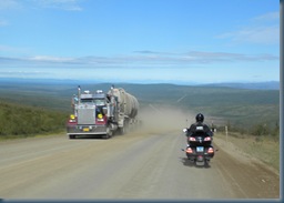 The most dangerous event on the Haul Road; oncoming trucks