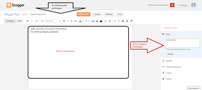 cara memposting artikel di blogger
