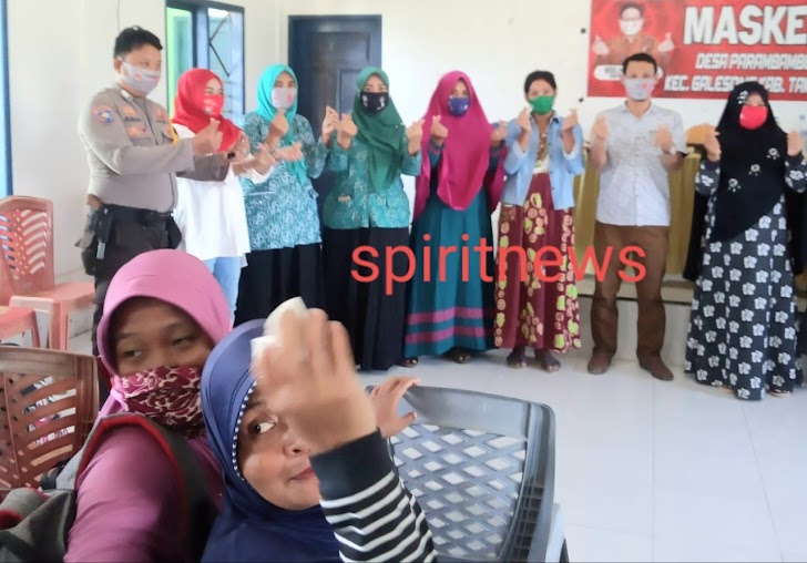 Upaya Memutus Mata Rantai Penyebaran Virus Covid-19, Binmas Desa Parambambe Dengan Gerakan Setengah Miliar Masker