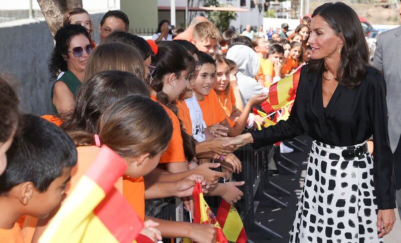 Queen Letizia of Spain attends the Opening of the School Year 2023/2024 at  CEIP do Camino Ingles on September 11, 2023 in Sigueiro/Orosos, Spain  Credit: agefotostock /Alamy Live News Stock Photo - Alamy