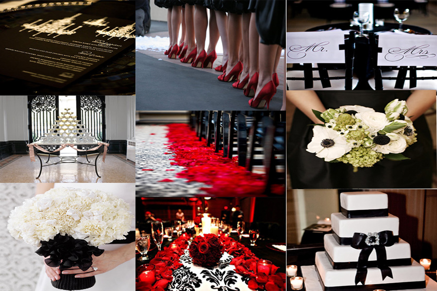 Theme New Year's Eve Black Tie Colors Black White Red