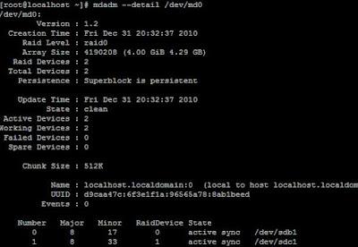 Setup software RAID0(data stripe) using mdadm tool on two disks in linux with step by step guide