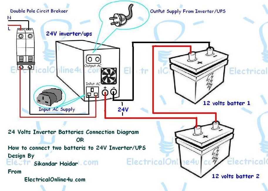 How To Connect Two Batteries To Inverter & 24 Volts UPS 2  