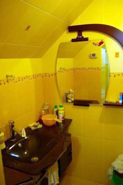 Bathroom in the wooden house