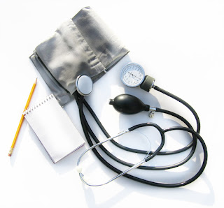 blood pressure monitor, stethoscope, note, hypertension, cuff, manometer