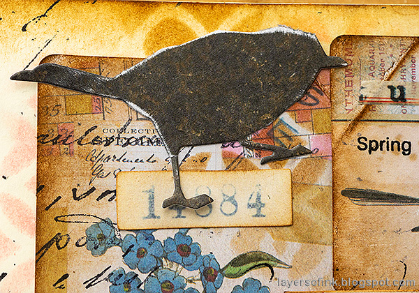 Layers of ink - Bird Song Vintage Art Journal Tutorial by Anna-Karin Evaldsson.