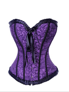 Womens Purple & Black Boned Lac